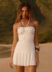 Sabelle Halter Mini Dress - White
